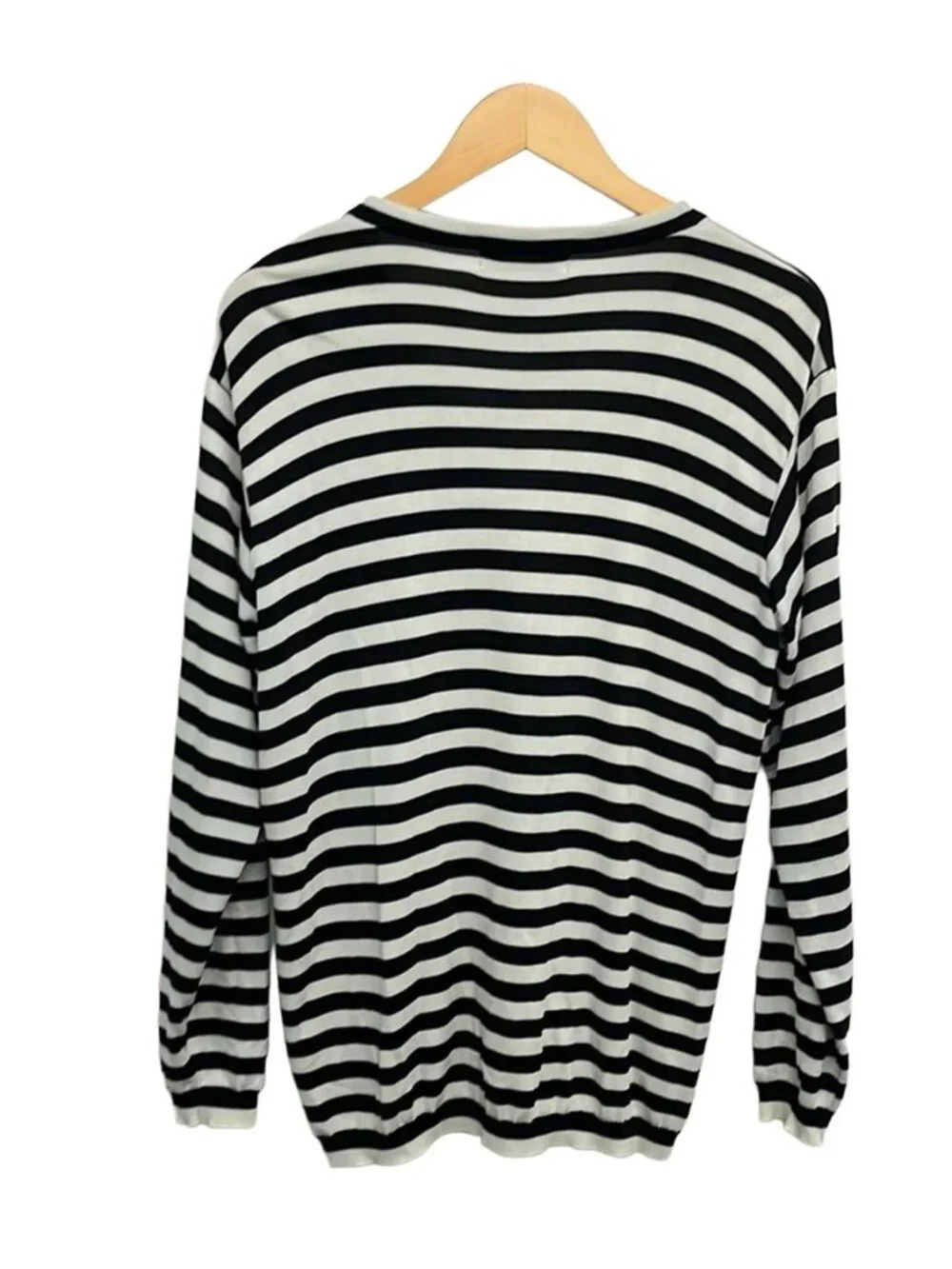 Dolce & Gabbana Cardigan 44 L Light Gray Black Long Sleeve Silk Border - Picture 2 of 5